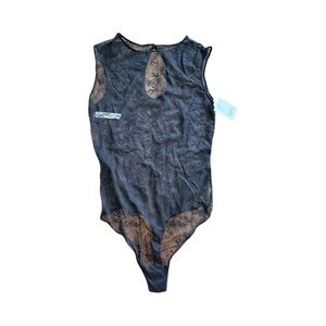 Sheer Auden Black Lace Sleeveless Bodysuit – Size S